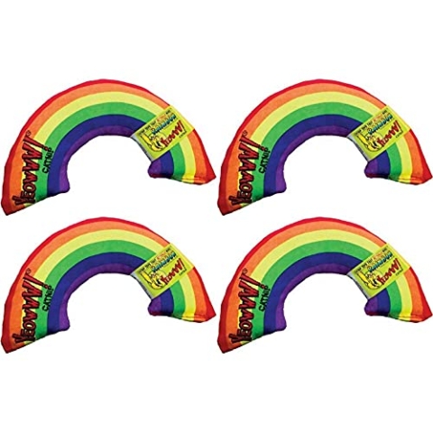 Yeowww! 100% Bio DuckyWorld Katzenminze Blatt & Blüte Katzenspielzeug Regenbogen 4 Pack