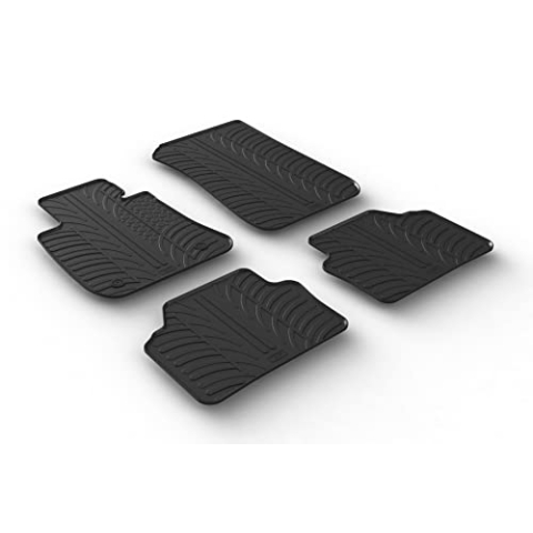 Satz Gummimatten kompatibel mit BMW 3er E90/E91 2005-2012 (T Profil 4-teilig + Montage-clips)