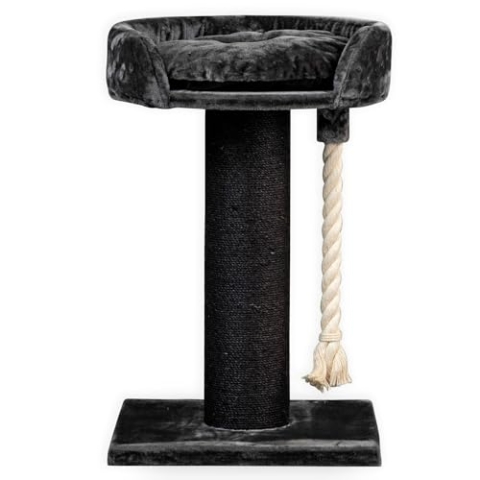 RHRQuality Kratzbaum für große Katzen – Chartreux – 80 cm hoch – Mit extra dickem 20 cm Sisalstamm – Luxuriöse Liegefläche von ⌀60 cm – Blackline Dunkelgrau