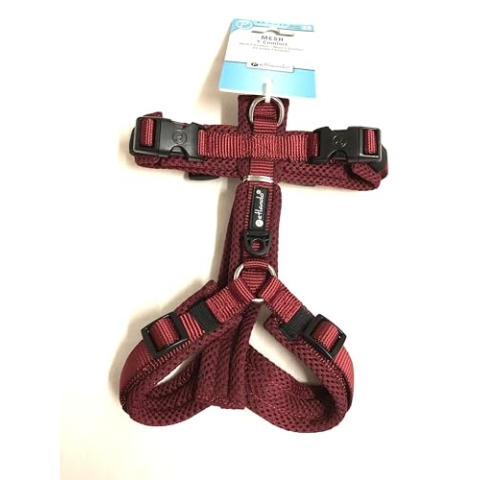 Petlando Hundebrustgeschirr Mesh Y-Comfort Bordeaux XS (Halsumfang 28-52 cm, Brustumfang 32-50 cm)