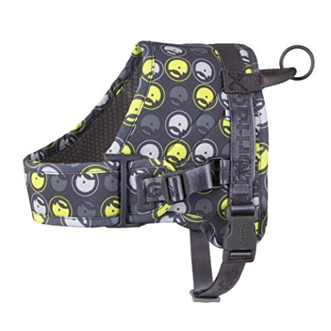 Hurtta Go Harness Hundegeschirr gepolstert, für kleine und große Hunde, vorne verstellbar, mit Griff und Reflektor-Band, Grau 65-80cm