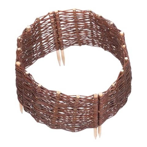 BooGardi Beetbegrenzung aus Weide · in vielen Größen · 30 cm x Ø 60 cm 1x Kreis · Garten Steckzaun zur Beetumrandung · Rasenkante aus Weidengeflecht