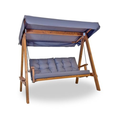 WESTMANN Holz Hollywoodschaukel Pera 2000 | Anthrazit | 203x116x180 cm