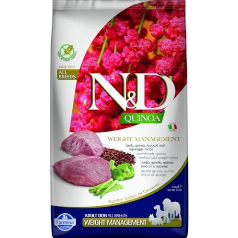 N&D QUINOA DOG WEIGHT MANAGEMENT Lamm, Brokoli und Spargel Erwachsene med/max. 2,5 kg