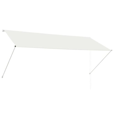vidaXL Markise, Klemmmarkise Einziehbar, Sonnenschutz für Fenster Terrasse Balkon, Balkonmarkise Fallarmmarkise Fenstermarkise, 300×150cm Creme
