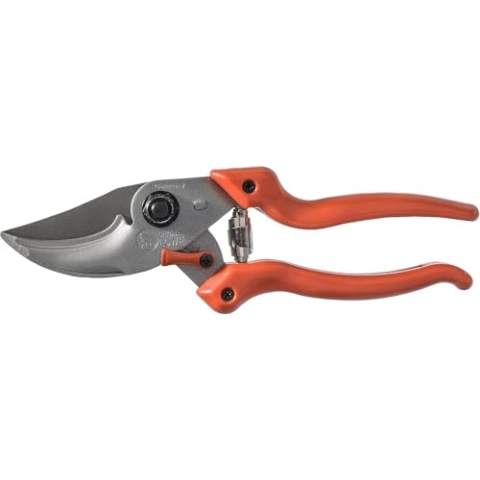 Original LÖWE 9 Bypass Gartenschere 9.104 mit stufenloser Griffweitenverstellung - scharfe Karbon Stahlklingen mit Antihaftbeschichtung ideal zum Schneiden von Pflanzen Rosen Schnittblumen
