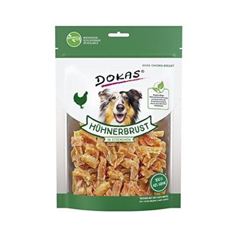 Dokas Dog Hühnerbrust in Stückchen für Hunde - 9 x 200 g