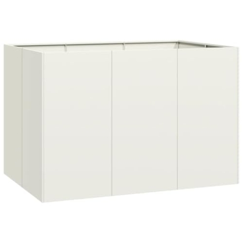 vidaXL Pflanzgefäß Weiß 120x80x80 cm Stahl, Pflanzschale, Garten-Garten-Pflanzkübel, Outdoor-Pflanzgefäß, Hochbeet, Pflanzgefäß, Blumenkasten