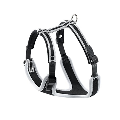 Ferplast Kleines Hundegeschirr ERGOCOMFORT SMALL, verstellbares Hundegeschirr, bequem, gepolstert, doppelter Mikroverstellverschluss, Schnellverschluss, Silber