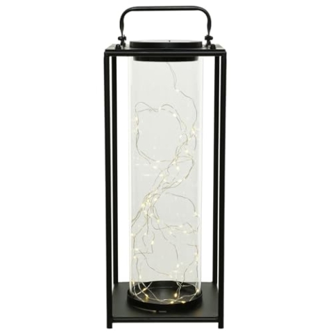 Kaemingk Solar Laterne Lampe Bodenleuchte Bodenlampe Hängelampe Eisen schwarz Länge/Weite 20cm Höhe 49cm