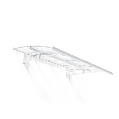 Palram Canopia by Vordach für Haustür Bordeaux 2230 Pultvordach 223 x 139 cm Weiss Sonnenschutz Haustürvordach inkl. Regenrinne