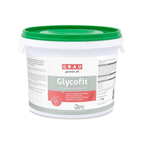 GRAU - das Original - Glycofit, für einen stabilen Bewegungsapparat und mehr Mobilität, 1er Pack (1 x 2 kg), Ergänzungsfuttermittel für Hunde