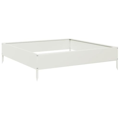 vidaXL Hochbeet, Pflanzbeet Pflanzkasten Offene Unterseite, Gemüsebeet Kräuterbeet Erhöhtes Design, Gartenbeet Blumenkasten Kompostbehälter, Weiß Stahl