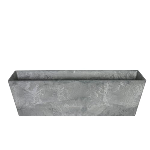 Artstone Pflanzgefäß Balkonkasten Ella, frostbeständig und leichtgewichtig, Grau, 74x17x17cm