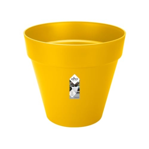 Elho Loft Urban Rund 50 - Blumentopf für Außen - Ø 48.5 x H 44.5 cm - Gelb/Ocker