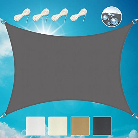 Sol Royal Sonnensegel rechteckig Wasserdicht 3x4m Terrasse – Sonnensegel Balkon Segeltuch UV Sonnenschutz Garten Pool Camping Sonnenschutz Segel Anthrazit – PS9
