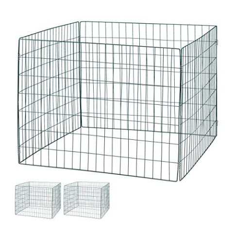 Relaxdays, dunkelgrün Komposter Metall, 3er Set, Biokomposter Garten, großer Laubkomposter, 560 Liter, Steckkomposter, 70 x 90 cm