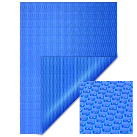 Wiltec Pool Solarfolie 5 x 8 m, blau, Poolheizung aus 400 µ starkem PE Film, Poolabdeckung Poolplane Solarplane rechteckig