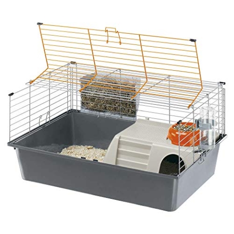 Ferplast Meerschweinchenkäfig, Kleintierkäfig, CAVIE 15 Kleintierzubehör inklusive, 70 x 47 x h 38 cm.
