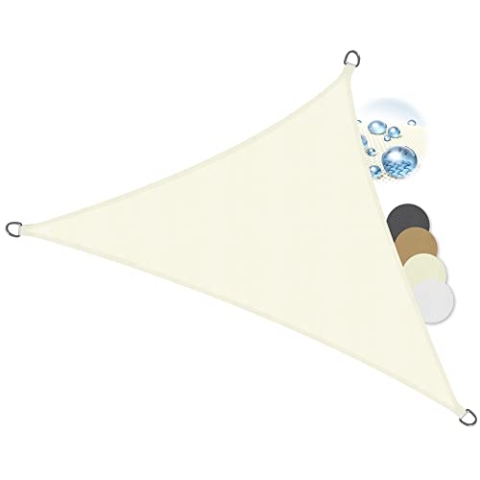 Sol Royal Sonnensegel dreieckig Wasserdicht 7x5x5m Terrasse – Sonnensegel Balkon Segeltuch UV Sonnenschutz Garten Pool Camping Sonnenschutz Segel Creme – PS9