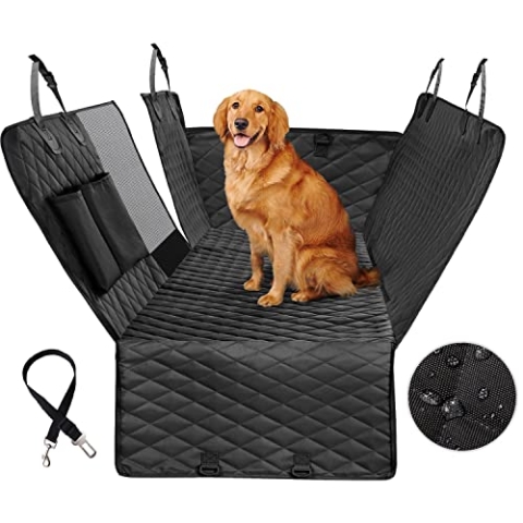Vailge Hund Sitzbezug für Rücksitz, 100% wasserdicht Hund Autositzbezüge mit Mesh-Fenster, Scratch Prevent Anti-Rutsch Hund Auto Hängematte, Autositzbezüge für Hunde, Hund Rücksitzbezug für Autos