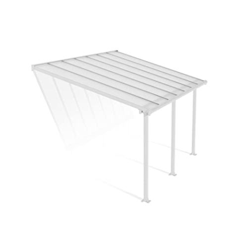 Canopia by Palram Terrassenüberdachung Alu Olympia 3X4.25 Polycarbonat Hohlkammerplatten Pergola 425 x 295 cm Weiss zur Überdachung ihrer Terrasse