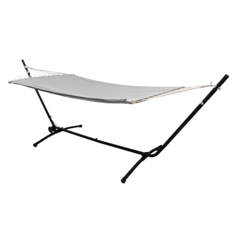 AMANKA Höhenverstellbare Outdoor Hängematte mit Gestell 2 Personen - 335x100 Hängemattengestell mit Rollen - 200x120 Hängematte für Garten mit Gestell - Hängematte für Balkon Hängeliege mit Gestell