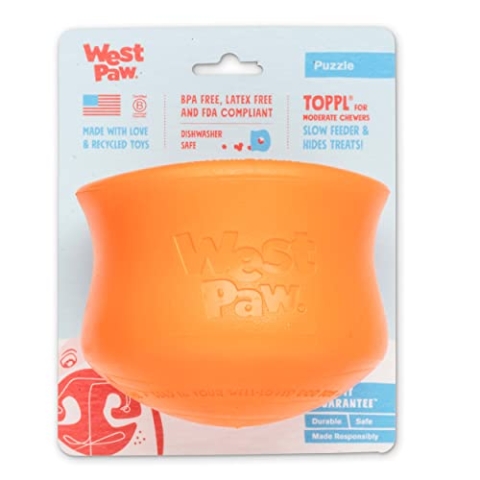 WEST PAW Zogoflex Toppl Leckerli-Spender Hundespielzeug Puzzle - Interaktives Kauspielzeug für Hunde - Hundespielzeug für Moderate Kauer, Apportieren, Fangen - Hält Trockenfutter, Leckerlis, XL,