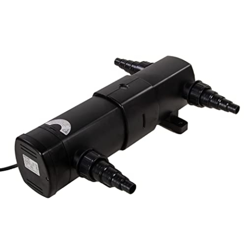 AquaForte GUV-224 UV-C, Max. Teich 35 m³, Max. Durchfluss 4,5 m³/Stunde, 24 Watt, Gehäuse mit Quick Lock-Anschluss, 3 Schlauchtüllen 20/25/32/40 mm und UV-Sichtglas, Helix-Form Innenraum