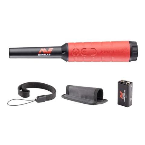 Minelab - Wasserdichter Pinpointer Metalldetektor für Experten mit Ton-ID und Einstellbarer Empfindlichkeit (eingebaute Taschenlampe, Holster und Umhängeband im Lieferumfang enthalten) (PRO-FIND 40)