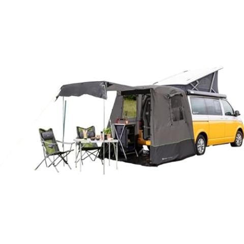 BERGER Tonale Rear Bus Heckzelt | Wohnmobil Vorzelt für zusätzlichen Wohnraum | Camping Busvorzelt Autozelt mit Stehhöhe SUV Van | Rahmenlose Konstruktion UV-Schutz 50+