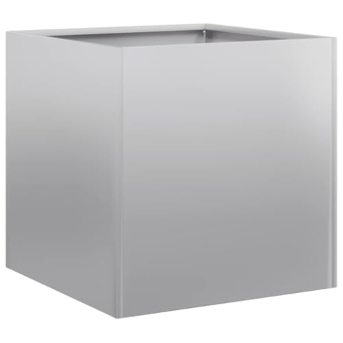 vidaXL Pflanzgefäß 40x40x40 cm Stahl verzinkt, Pflanzschale, Garten-Garten-Pflanzkübel, Outdoor-Pflanzgefäß, Hochbeet, Pflanzgefäß, Blumenkasten