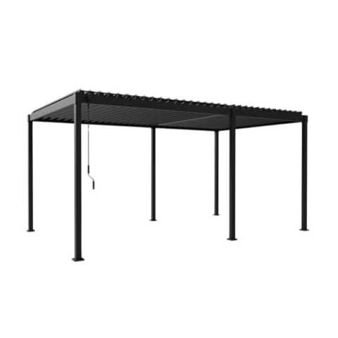 MIRADOR Pergola 80 Solid 3x5 m Stahl Anthrazit verstellbares Lamellendach Garten Terasse Pergola Winterfest Stabil Pavillion