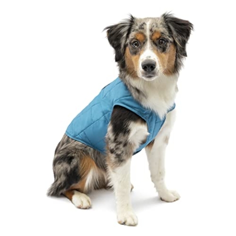 Kurgo Loft Jacke Reversible Hundemantel Hundemantel für kaltes Wetter Wasserabweisende Hundejacke mit Reflektierendem Rand, Blau/Orange, XS