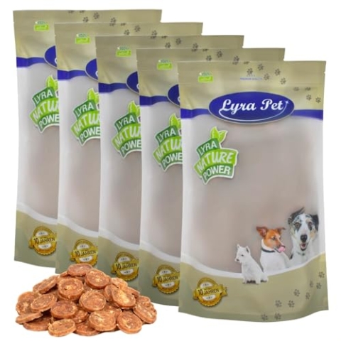 Lyra Pet® 5 kg Hühnerchips | Kausnack vom Huhn | Leckerli auch für Welpen und ältere Hunde | Gut verträglicher Belohnungs- und Trainingssnack | Kauartikel im wiederverschließbaren Beutel