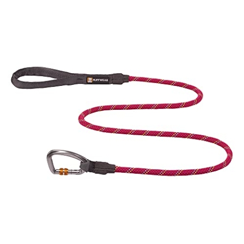 RUFFWEAR Knot-a-Leash, reflektierende Hundeleine aus Seil mit Karabinerhaken, Länge: 1,5 m, Stärke: 7 mm, Hibiscus Pink