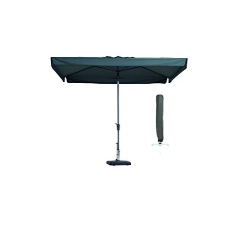 PARASOL Sonnenschirm Rechteck grau 300 x 200 cm Madison Delos mit Hülle