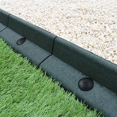 18 Stück Rasenkante Rasenkantensystem Pflasterkante Pflanzenbordüre Beeteinfassung Mähkante Rasenabgrenzung Gartengestaltung Einfassung Grün 1,2m