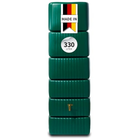 4rain Regenfass Wandmodell, Slim, Grün, 300 l