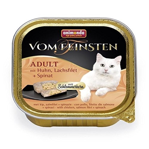 Animonda Cat Vom Feinsten mit Schlemmerkern mit Huhn, Lachfilet & Spinat 100g