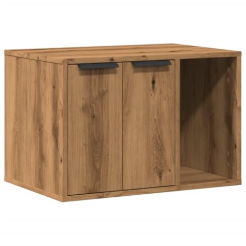 vidaXL Katzenklo Schrank, Katzenschrank Katzentoilette, Beistelltisch Katzenhaus, Katzenmöbel Verstecktes Design, Artisan-Eiche Holzwerkstoff