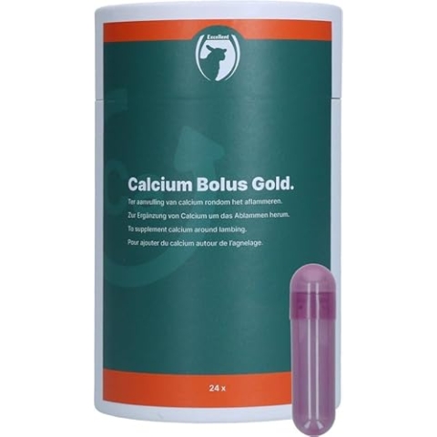 Excellent Sheep Calcium Bolus Gold - Ergänzungsfuttermittel - 24 Stück - Nutztiere - Mineralfutter - Schafsfutter - Ziegenfutter - Calcium