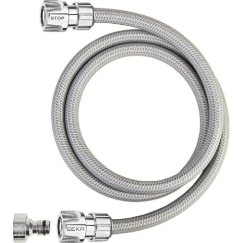 GEKA plus Schlauchwagen-Anschlussset (Zum Anschließen des Schlauchwagens an den Wasserhahn, mit allen notwendigen Anschlussteilen, mit Wasserstopp) 46.7898.8