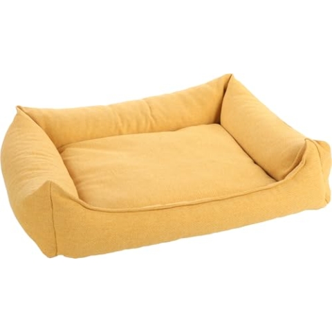 Flamingo Orthopädisches Hundebett Baldar – Rechteckig, Gelb, 100 cm | Ergonomischer & Bequemer Schlafplatz für Hunde!
