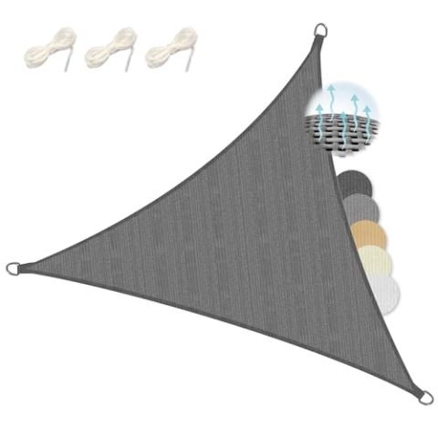 Sol Royal Sonnensegel dreieckig 6x6x6m Wasserdurchlässig HDPE Atmungsaktiver Balkon Terrasse Sonnenschutz Segel Anthrazit – Segeltuch UV Sonnenschutz Garten Pool Camping - Shade Sails HS9