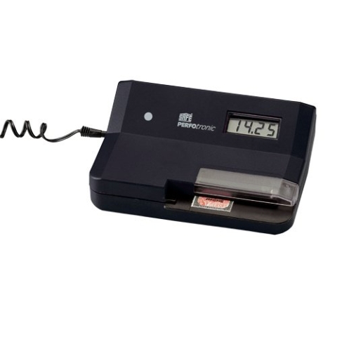 Safe 9850 PERFOtronic Zähnungs-Messgerät für Briefmarken, berührungslose Lichtsensoren, automatische Anpassung, Fehlerkorrektur, geeignet für alle Markenarten, inkl. 220V Adapter, 190x140x65mm