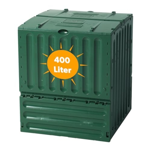 Yoursol Eco-King Komposter für den Garten, 400 L, Schnellkomposter Kunststoff grün, Composter Garten, Kompostierer Garten, Kompostierung & Gartenabfall