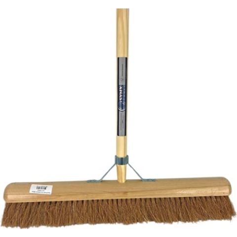 Synx Tools Hallenfeger - Cocos 60 cm - Weiche Besen - Vegan - Garten - Indoor Besen Cocoshare - Weiche Besen mit Stiel 150cm
