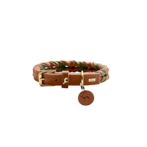 Halsband Solid Education Duo Farbe Cognac/Oliv, Größe 45