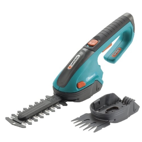 Gardena Set Akku-Gras- und Buchsschere ClassicCut: Strauch- und Rasenkantenschere mit 8 cm Schnittbreite und 12,5 cm Schnittlänge, für bis 800 m Rasenkante, inkl. Messerschutz und Ladegerät (8887-20)